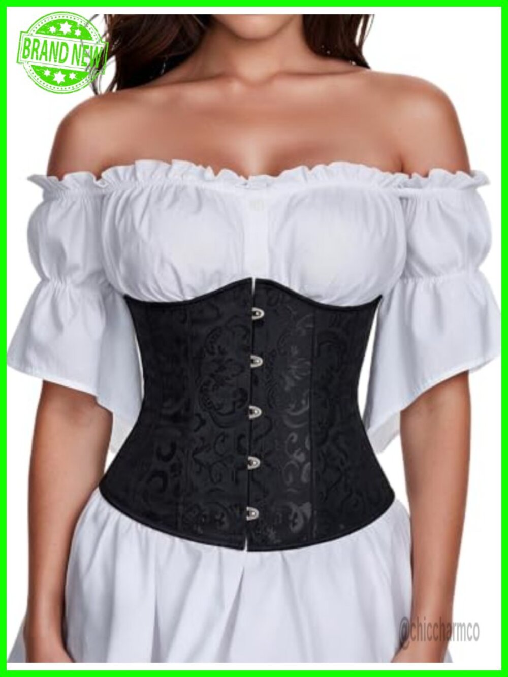 Underbust Corset Top Fishbone Support Lace Up Back Renaissance Corset